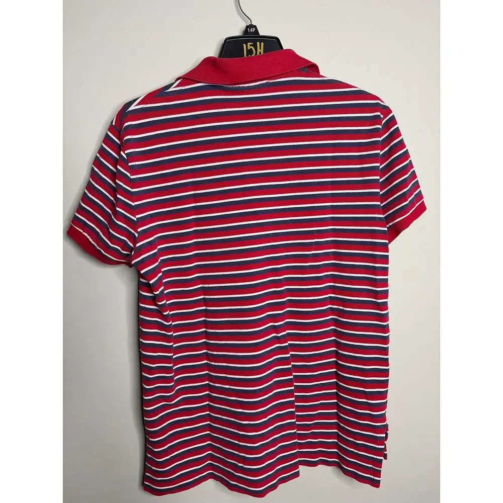 Polo Ralph Lauren Red White Blue Striped Polo Large